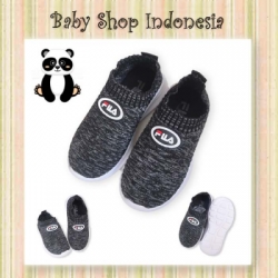 large Sepatu Slip on Anak FlLa Hitam